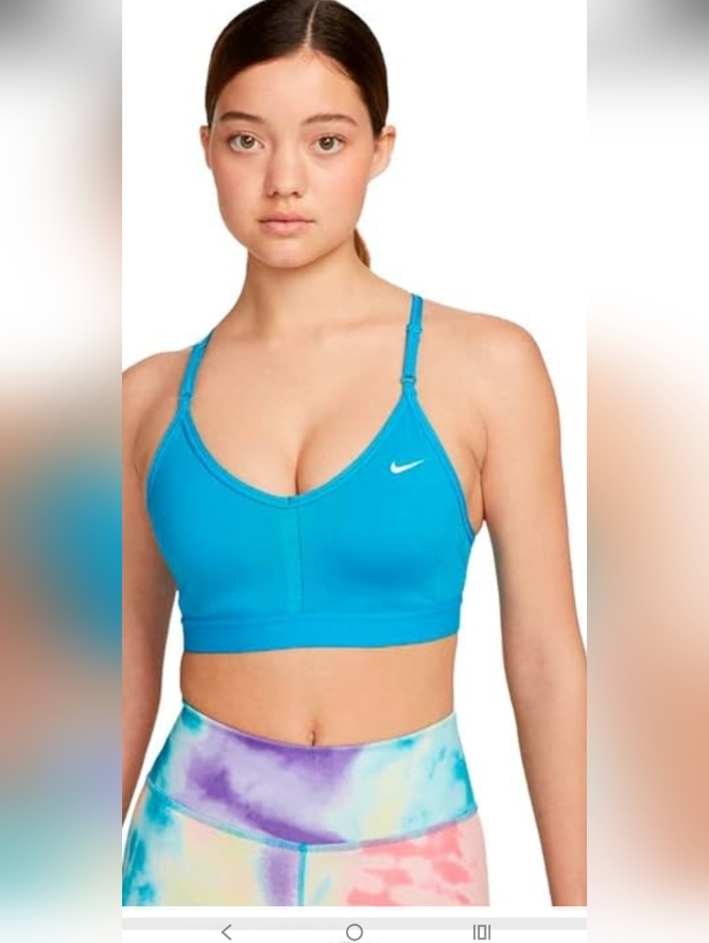 Nike Bright Blue Adjustable-Strap Sports Bra Size M